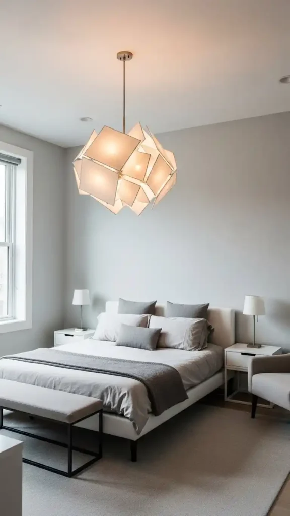 contemporary-bedroom-with-statement-lighting-fixtures