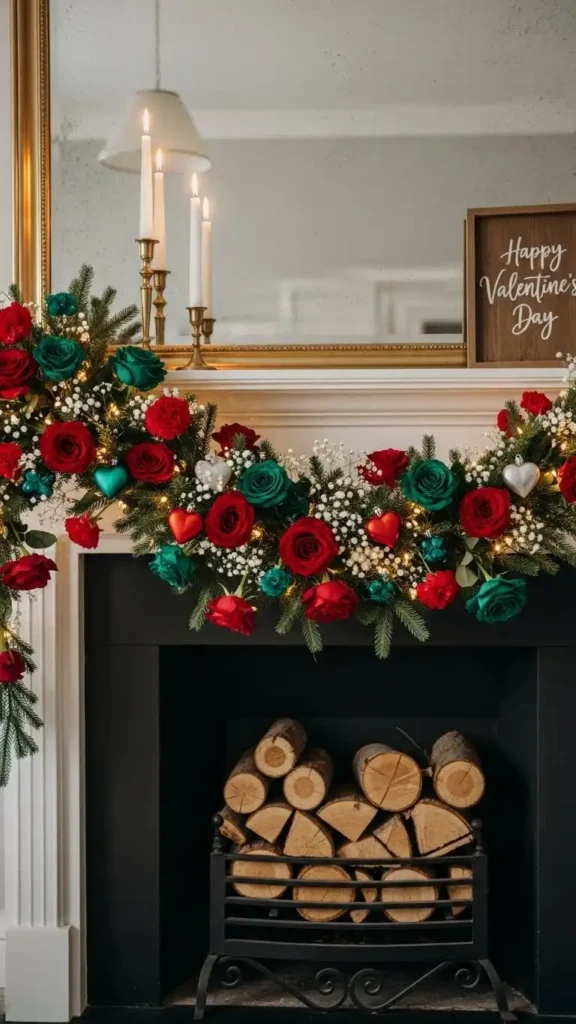 green-and-red-rose-garland