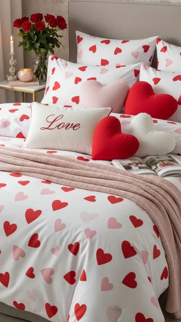 heart-printed-bedding-set