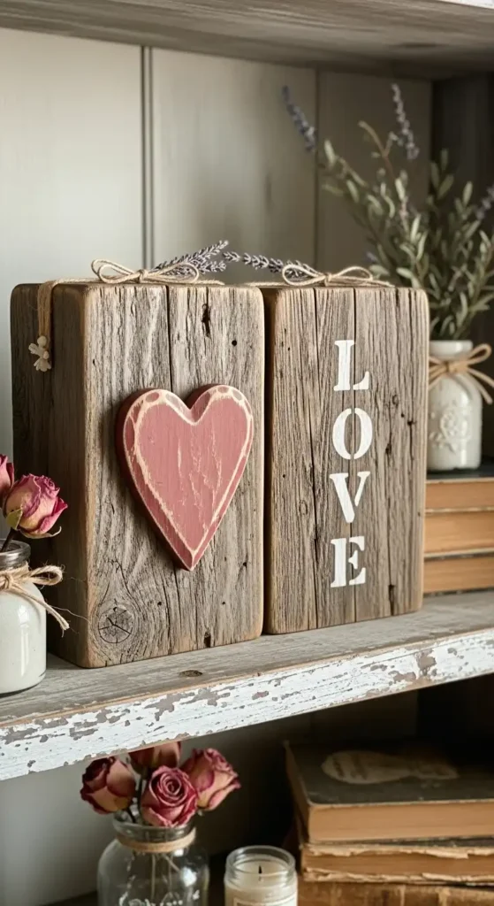 rustic-valentines-day-bookends