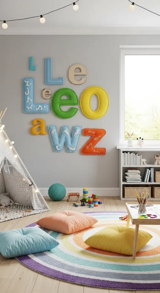 personalized-name-wall-using-wooden-or-felt-letters