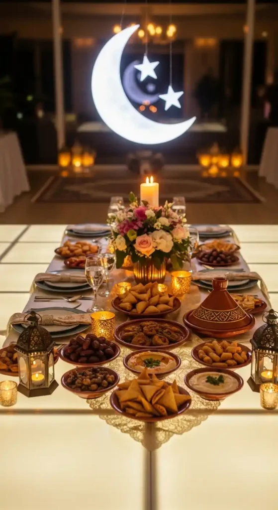 crescent-moon-glow-floor-iftar-table