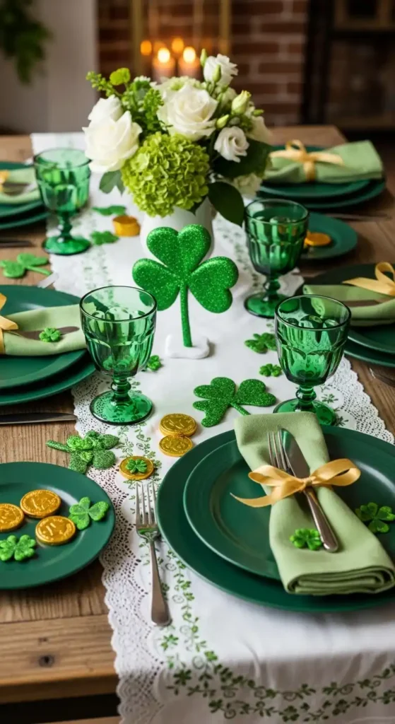 green-tableware