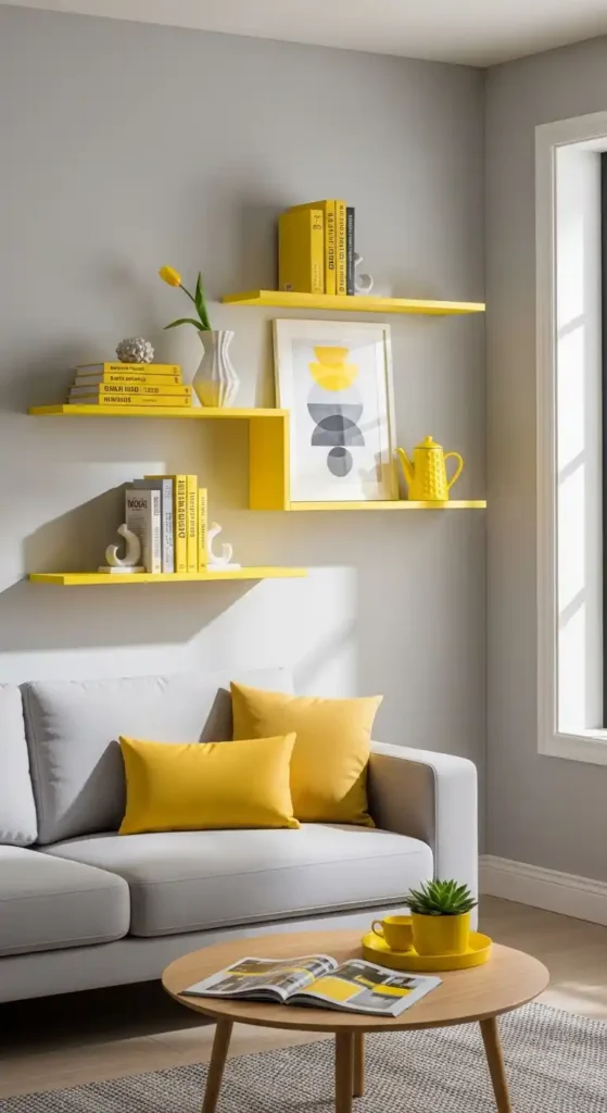 yellow-wall-shelves
