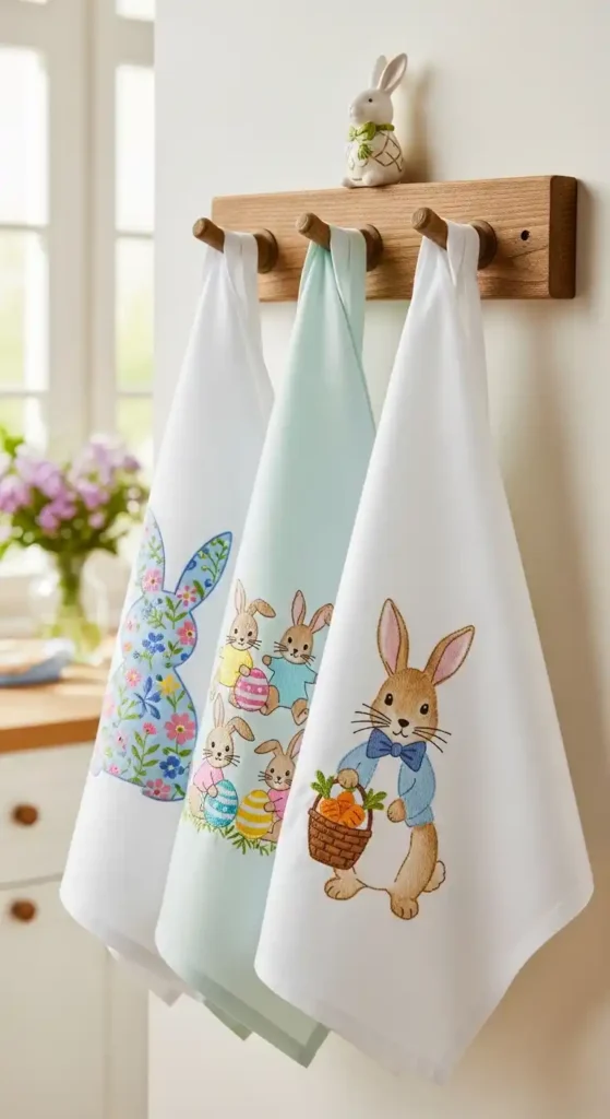 bunny-tea-towels-on-hooks