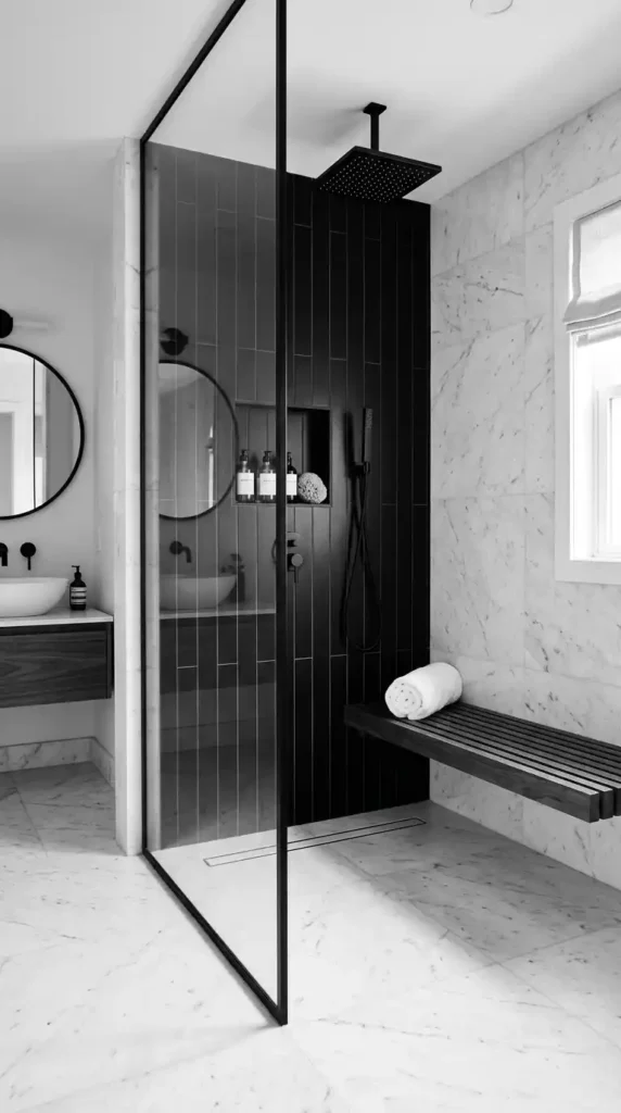 black-and-white-walk-in-shower