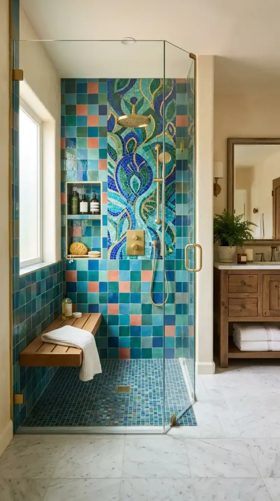 colorful-walk-in-shower-design