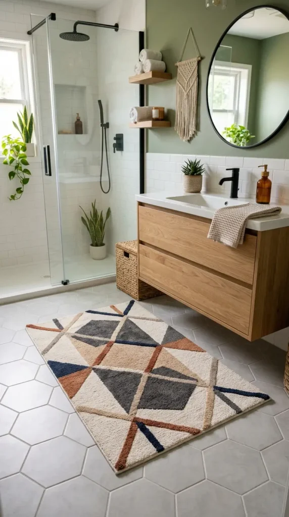 geometric-design-bathroom-rugs