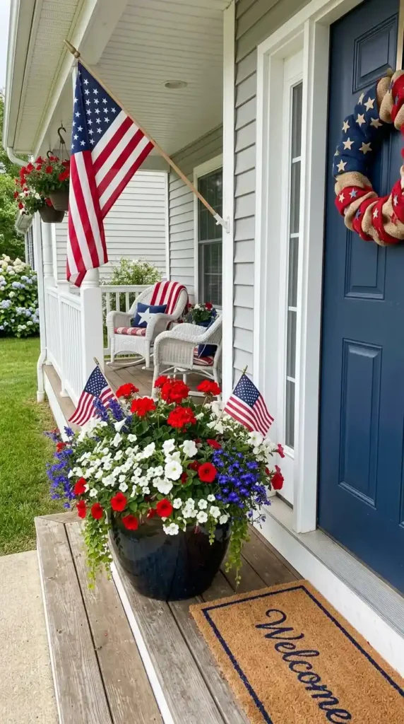 red-white-and-blue-front-porch-planters