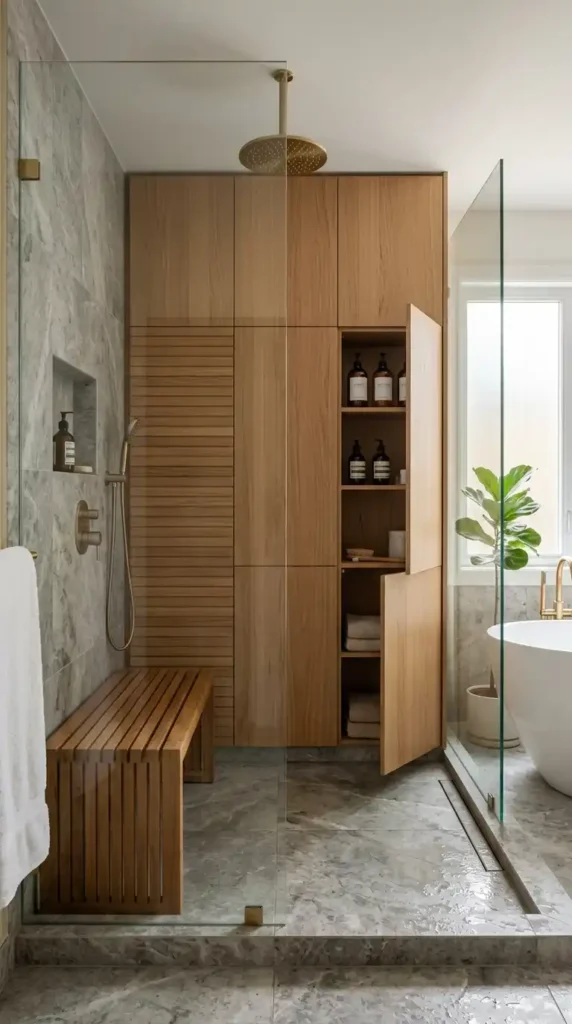 walk-in-shower-with-hidden-storage