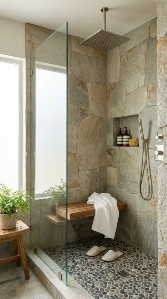 walk-in-shower-with-natural-stone-walls